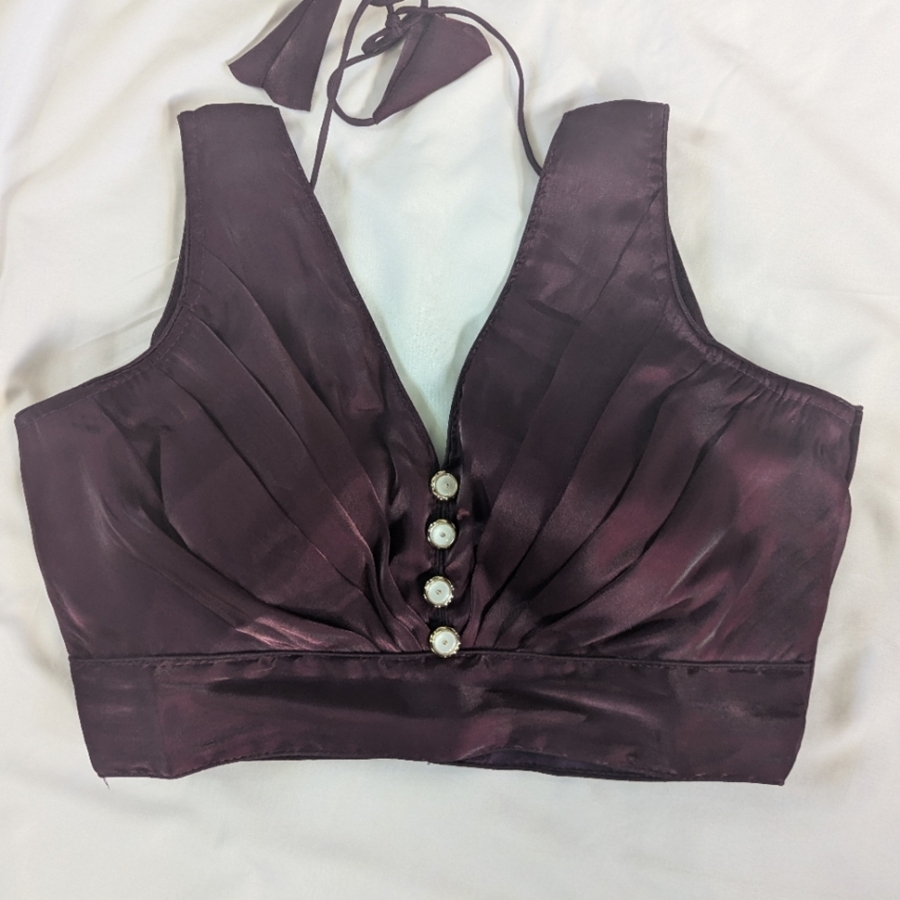 NWOT beautiful V neck readymade pink Blouse for Saree or lehenga.